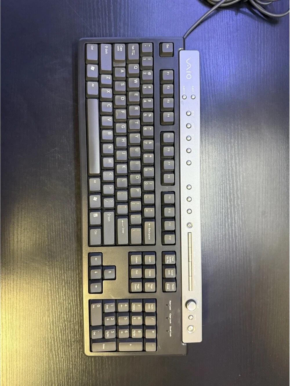 Vintage Sony VAIO Multimedia Keyboard PCVA-KB7P/U PS/2 Black Silver